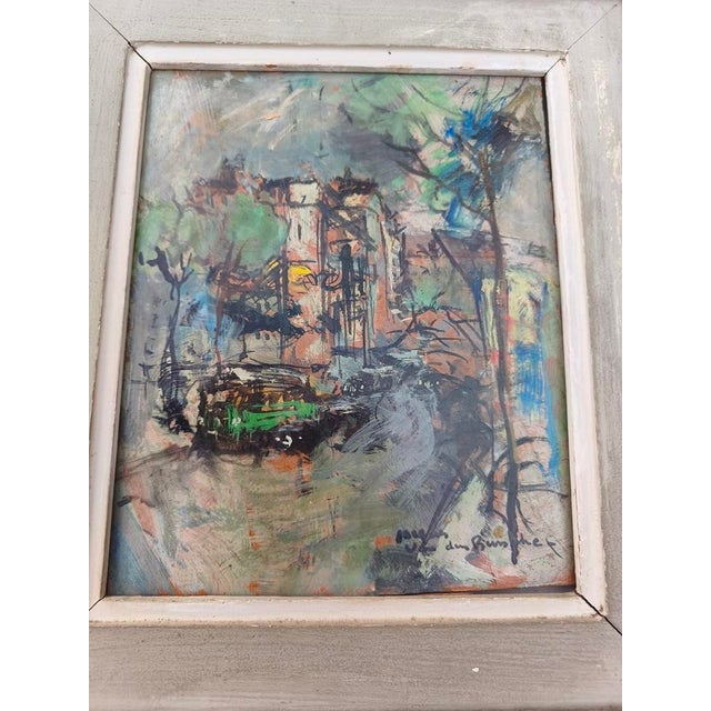 Jacques Van Den Bussche, Landscape Composition, 1930, Oil Painting on Panel, Framed For Sale - Image 3 of 5