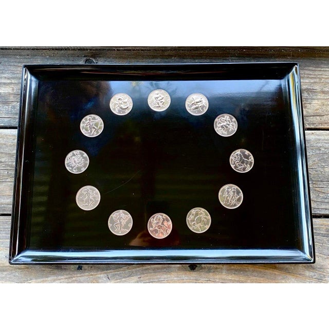 Zodiac Archer | Sagittarius Centaur Tray Vintage Couroc of Monterey | Mid-Century California Art For Sale - Image 14 of 14