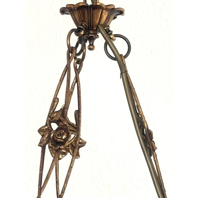 1970s Spanish Marine Brass and Glass Chandelier, 1970s For Sale - Image 5 of 14