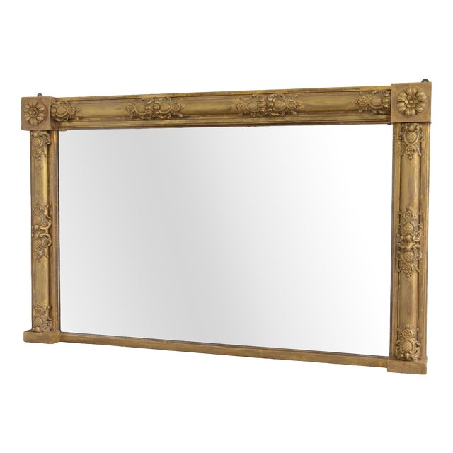 Antique Giltwood Overmantel Mirror, 1820 For Sale