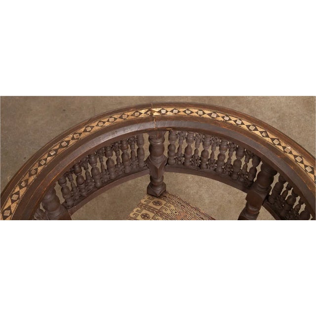 Early 20th Century Early 20th Century Syrian Mop Inlaid Corner Chairs- Set of 4 For Sale - Image 5 of 6