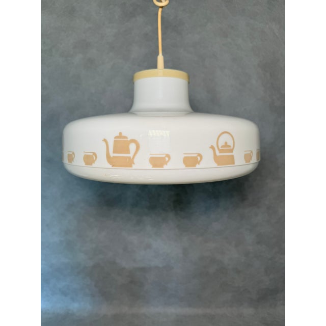 Plastic Vintage German Pedant Lamp with Tea Set Motif, 1970s For Sale - Image 7 of 7
