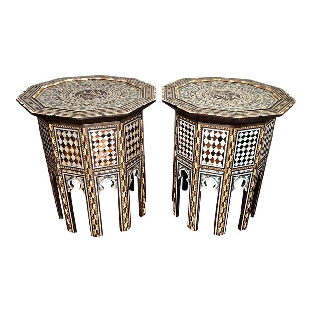 1970s Pair of Moroccan Side Tables For Sale