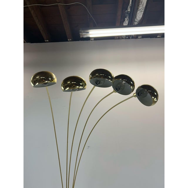 Postmodern Vintage Postmodern Brass Floor Lamp With Five Globes For Sale - Image 3 of 12