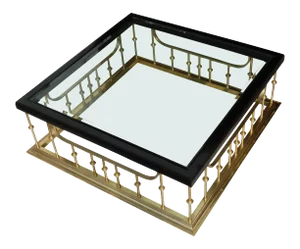 Erwin-Lambeth Fender Brass Plated Coffee Table