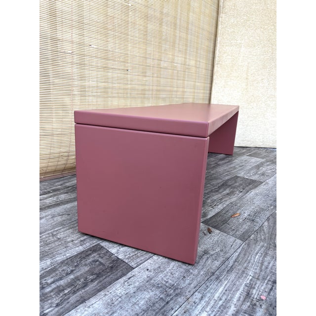 Wood Post Modern Lacquered Raspberry Accent Bench by B&b Italia. Circa 1990s For Sale - Image 7 of 18