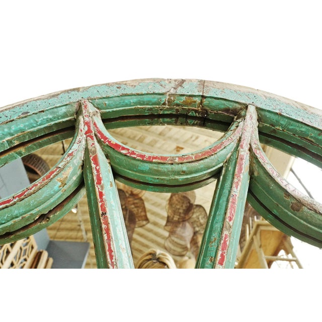 Antique Wood Painted Transom Mirror For Sale - Image 4 of 7