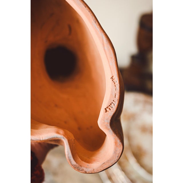 Vintage Italian Terracotta Bust of LIttle Girl with Braided Hair, 1950s For Sale - Image 3 of 5