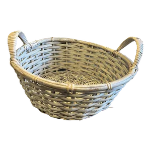 20th Century Large Round Wicker Basket