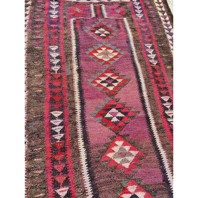 Vintage Turkish Kilim Flat Runner For Sale - Image 15 of 17