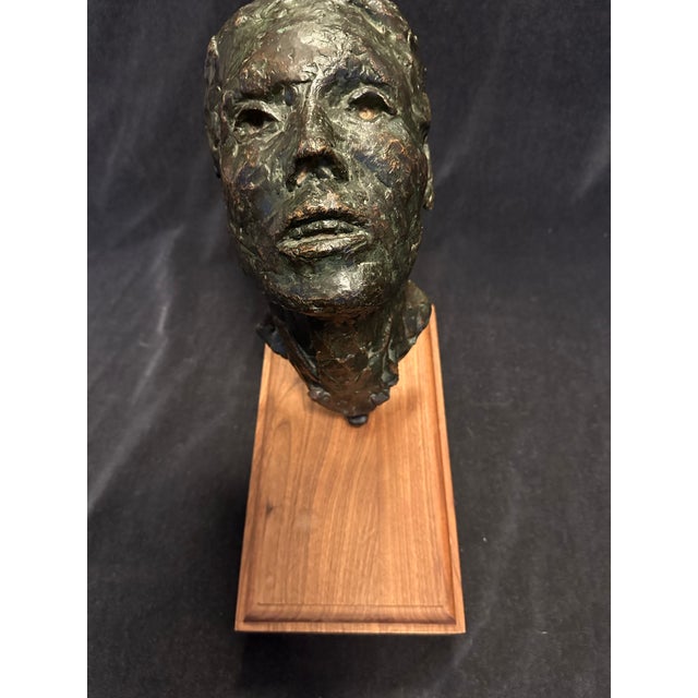 Mid-Century Modern 1960s Vintage Mid-Century Bronze Sculpture Head of a Man John Henry Waddell For Sale - Image 3 of 12