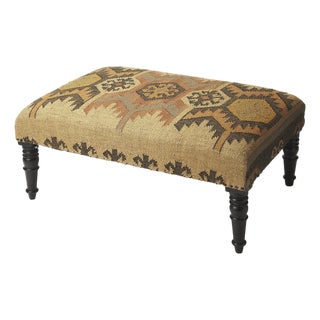 Mesquite 36 in. W Rectangular Jute and Wood Cocktail Ottoman, Mountain Lodge For Sale