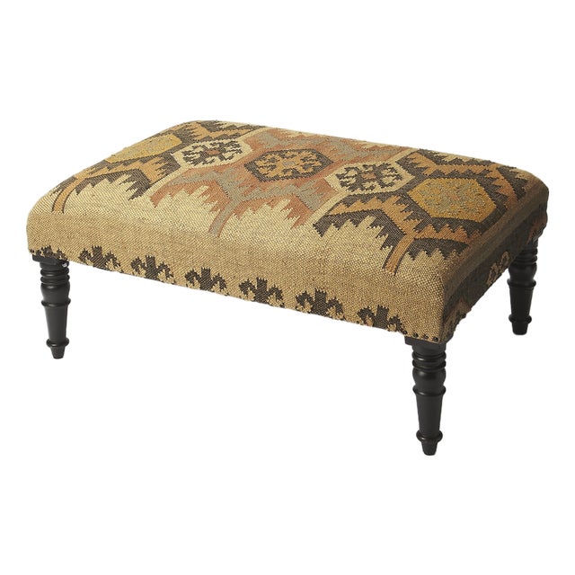Mesquite 36 in. W Rectangular Jute and Wood Cocktail Ottoman, Mountain Lodge For Sale