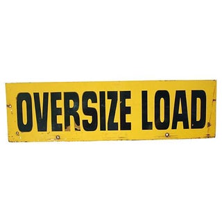 Large Mid-Century Wooden Oversize Load Sign For Sale