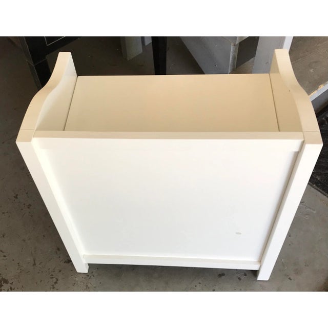 Vintage Cottage Painted Storage Bench Hamper Seat Rustic Farmhouse Chic For Sale - Image 4 of 6