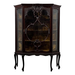 19th Century Antique English Mahogany Display Cabinet from Maple & Co. For Sale