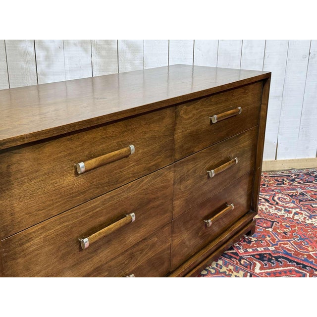 Art Deco Style Chest of Drawers in Walnut and Oak, 1950s For Sale - Image 14 of 18