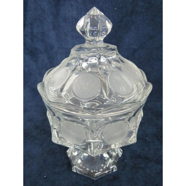 Fostoria Coin Glass Clear Wedding Bowl Candy Dish with Lid For Sale - Image 9 of 11