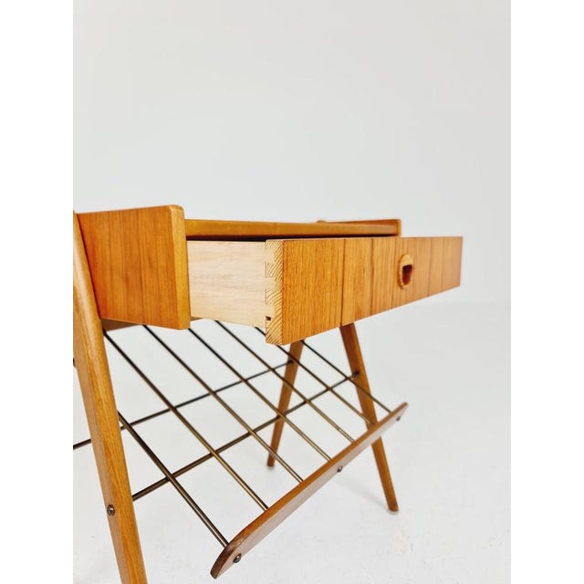 Mid-Century Danish Teak Bedside Table For Sale - Image 9 of 16
