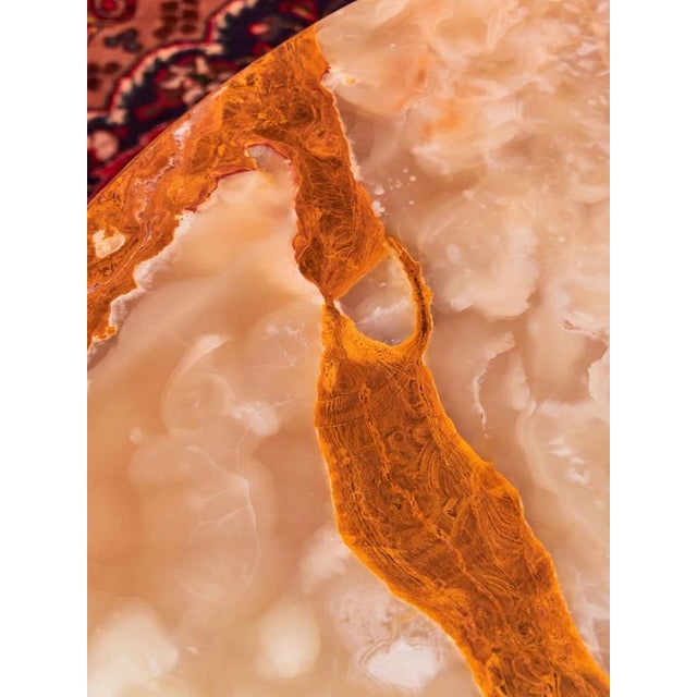 Gemstone Round Coffee Table with Onyx For Sale - Image 7 of 11