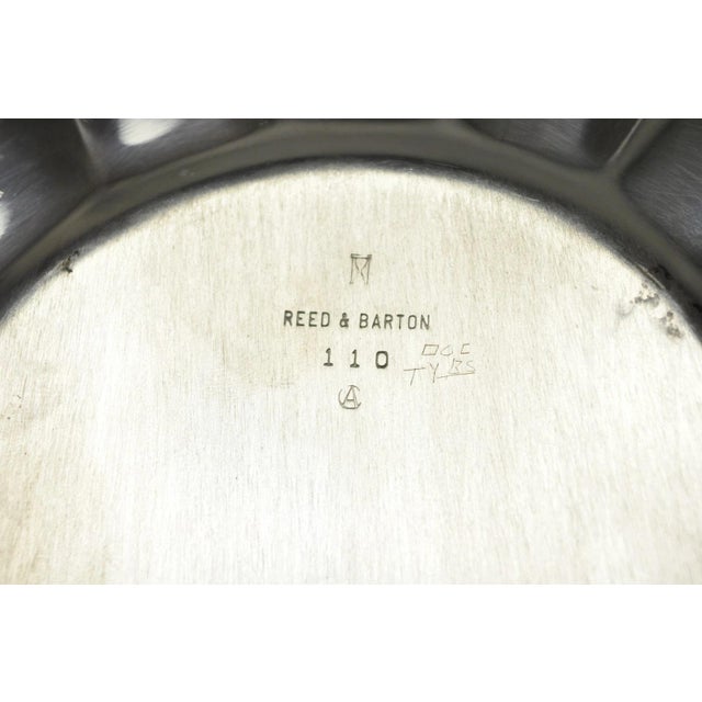 Vintage Reed & Barton "Holiday" Scalloped Oval Serving Platter Tray W/ Monogram For Sale - Image 9 of 12