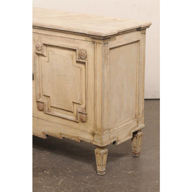 French Antique Painted Wood Buffet Console For Sale - Image 13 of 13