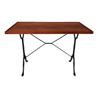 Wooden Bistro Table with Metal Legs For Sale