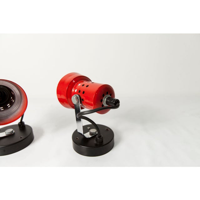 Vintage Red and Black Wall Lights, 1960s, Set of 2 For Sale - Image 16 of 18