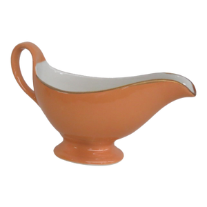 1960s Shenango China Anchor Hocking Orange Color Ceramic Gravy Boat
