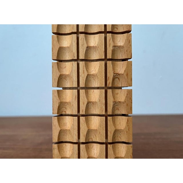 Brown Mid-Century German Wooden Candleholder, 1960s For Sale - Image 8 of 16