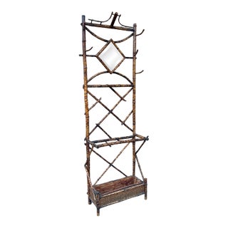 1920s English Bamboo Hall Tree For Sale