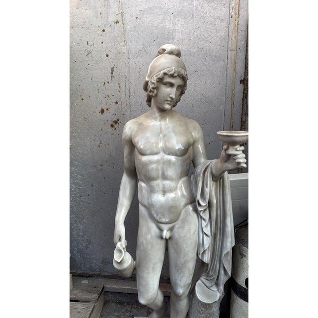 Italian Artist, Large Sculpture of Ganymede, 20th Century, Marble For Sale - Image 6 of 14