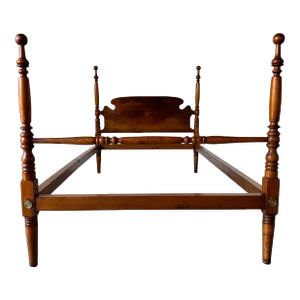 Vintage Peter Engel Carved Walnut Twin Bed Frame