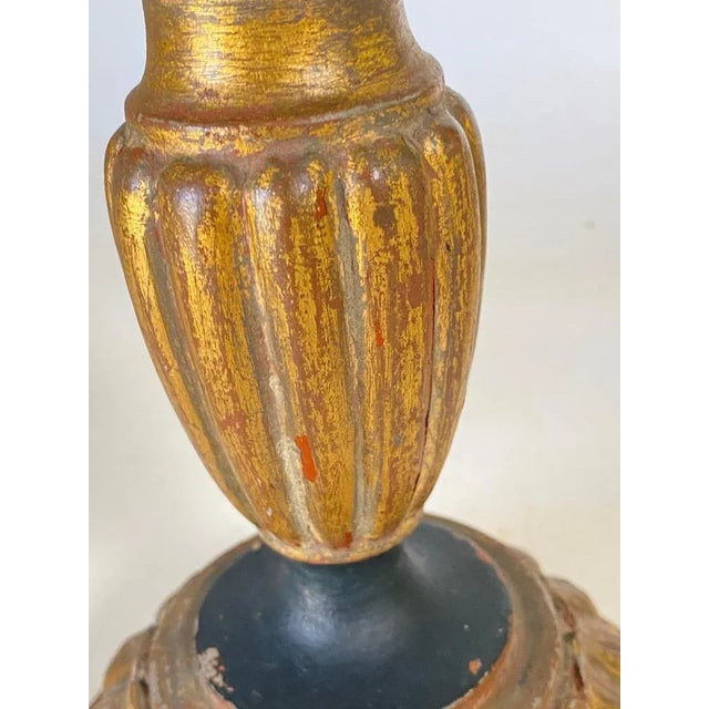 Wood Frent Gilt Wooden Candleholder, 1950 For Sale - Image 7 of 11