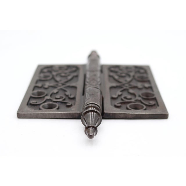 Set of Antique Victorian 4.5 X 4.5 In. Cast Iron Door Hinges For Sale - Image 4 of 6