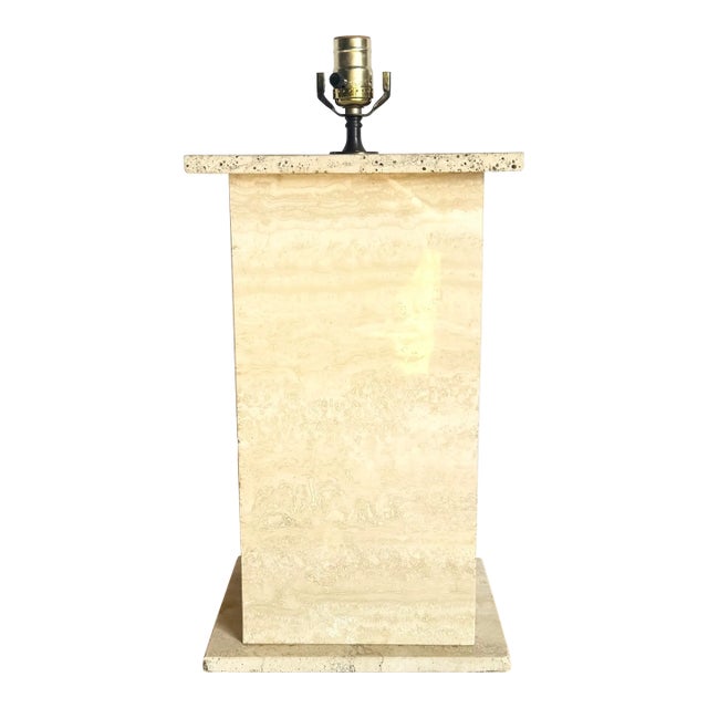 Vintage Travertine Table Lamp For Sale