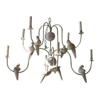 Vintage Dove Bird 8 Light Chandelier For Sale