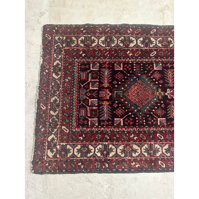Tribal Vintage Persian Runner Rug – Handwoven Wool, Geometric Tribal Design For Sale - Image 3 of 9