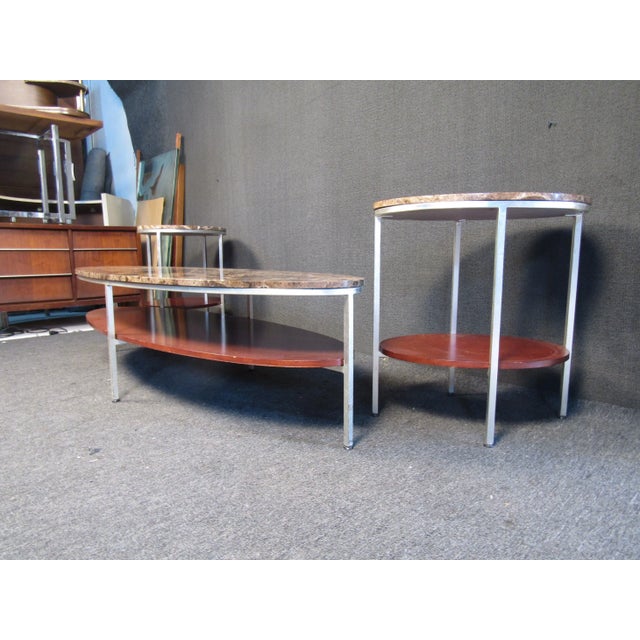 Vintage Modern Marble Coffee Table Set - Set of 3 For Sale - Image 4 of 9