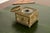 Metal Tiffany Studios New York Pine Needle Bronze Doré and Favrile Slag Glass Inkwell For Sale - Image 7 of 12