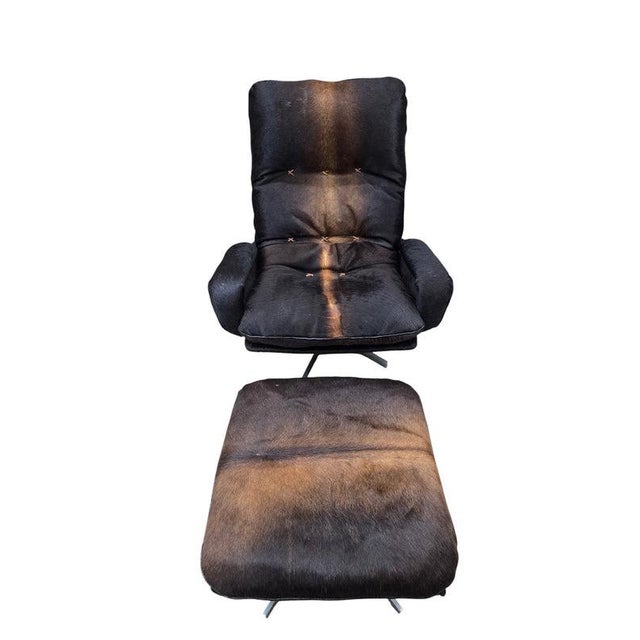 Mid 20th Century De Sede Lounge Chair and Ottoman Newly Reupholstered For Sale - Image 9 of 16
