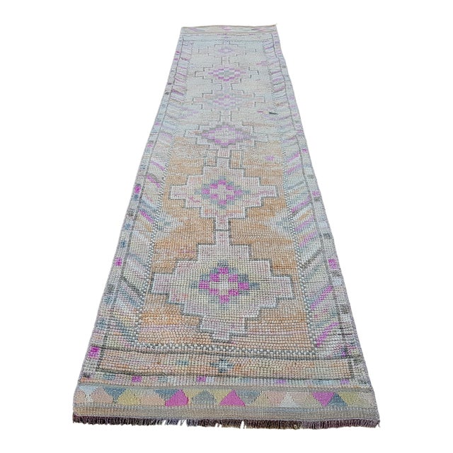 Orange Turkish Herki Rug Runner For Sale