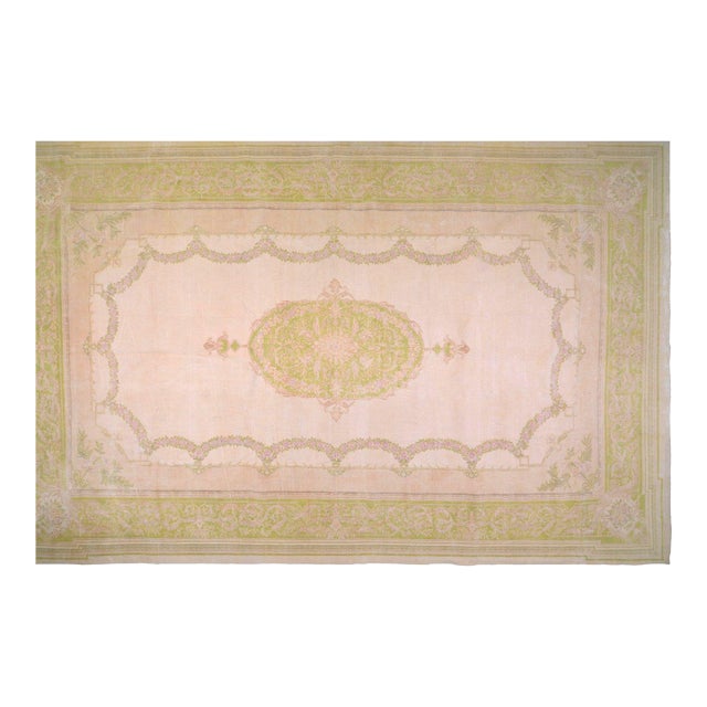 Vintage Chinese Art Deco Hand Knotted Rug, 13'5x21'8 For Sale