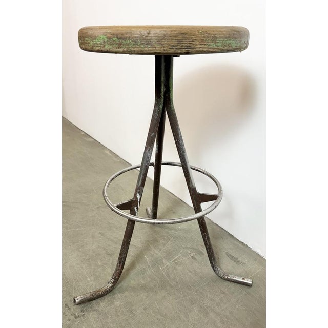 Industrial Grey Workshop Stool, 1960s For Sale - Image 6 of 18