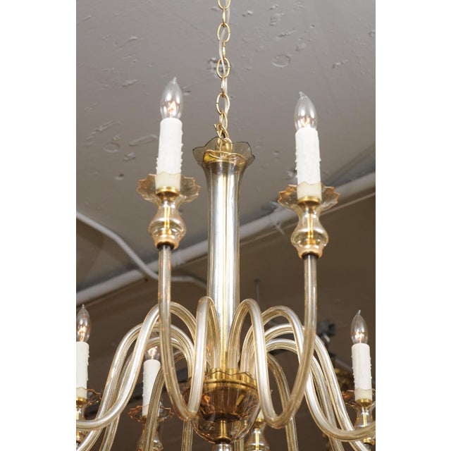 Stunning 12-Light Venetian Glass Chandelier - 1960s, Italy For Sale - Image 13 of 17