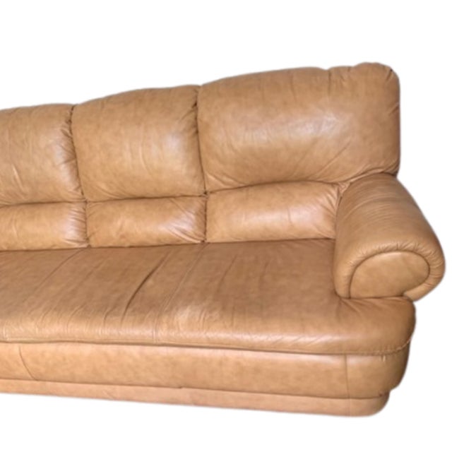 Italian Chateau d'Ax Italian Leather 3 Seater Sofa Y2k For Sale - Image 3 of 17