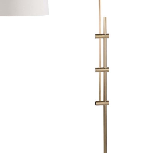Regina Andrew Arc Floor Lamp With Fabric Shade (Natural Brass) For Sale - Image 4 of 6