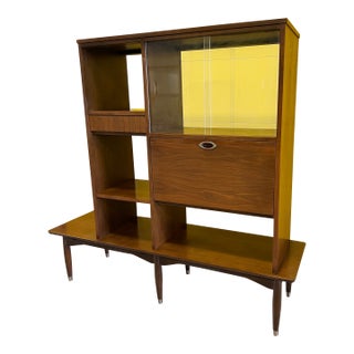 Vintage Mid Century Modern Room Divider Hutch For Sale