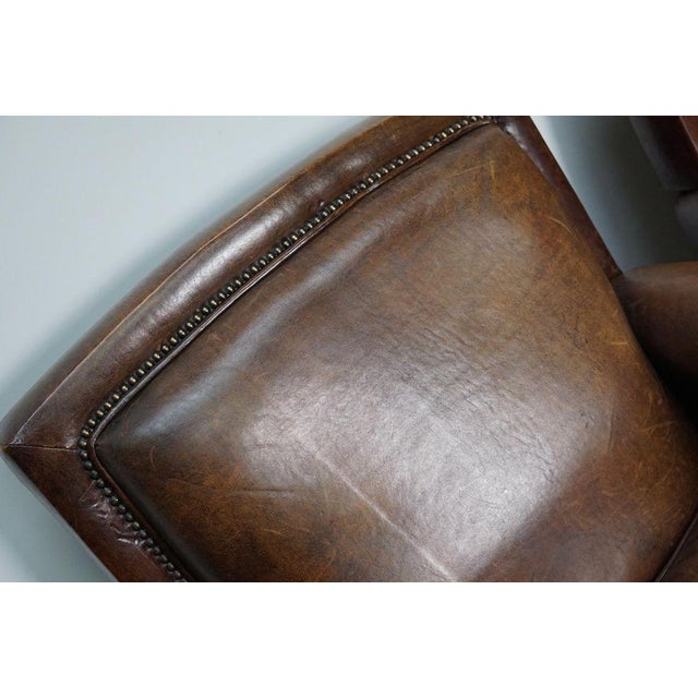 Vintage Dutch Cognac Leather Club Chairs, Set of 2 For Sale - Image 12 of 18