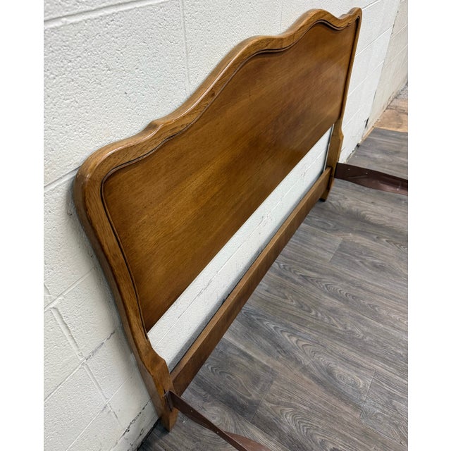 Vintage Full Size French Provincial Solid Oak Bed For Sale - Image 15 of 15